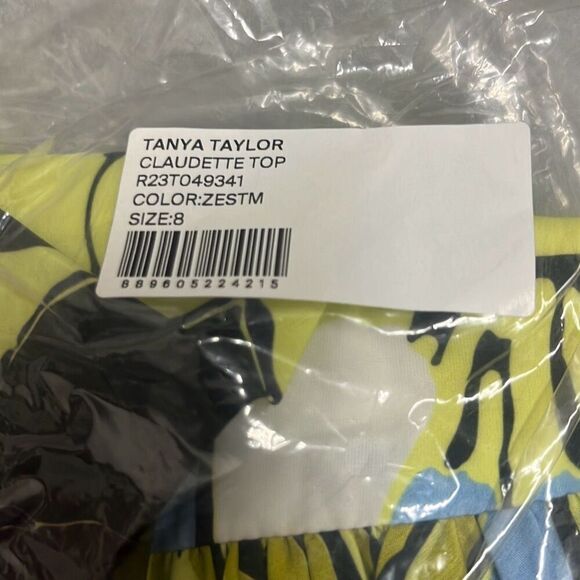 Tanya Taylor Claudette Asymmetrical Ruffle Peplum Top Sz 8 Zesty Multi NWT $395 - Picture 13 of 13